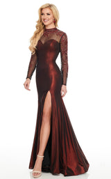 1 of 8 Rachel Allan 8427 Dress Burgundy