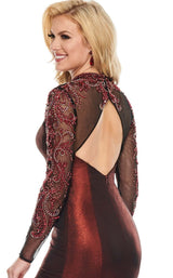 7 of 8 Rachel Allan 8427 Dress Burgundy