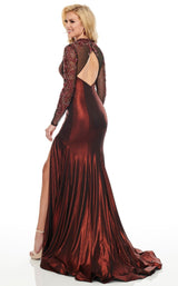 3 of 8 Rachel Allan 8427 Dress Burgundy