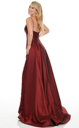 4 of 10 Rachel Allan 8428 Jumpsuit Burgundy