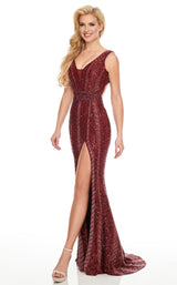 1 of 7 Rachel Allan 8432 Dress Deep-Red