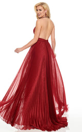 3 of 8 Rachel Allan 8434 Dress Marsala-Gunmetal