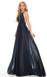 2 of 8 Rachel Allan 8434 Dress Navy-Gunmetal