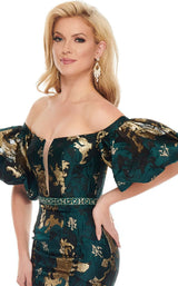 5 of 8 Rachel Allan 8436 Dress Emerald-Gold