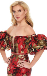 6 of 8 Rachel Allan 8436 Dress Red-Gold