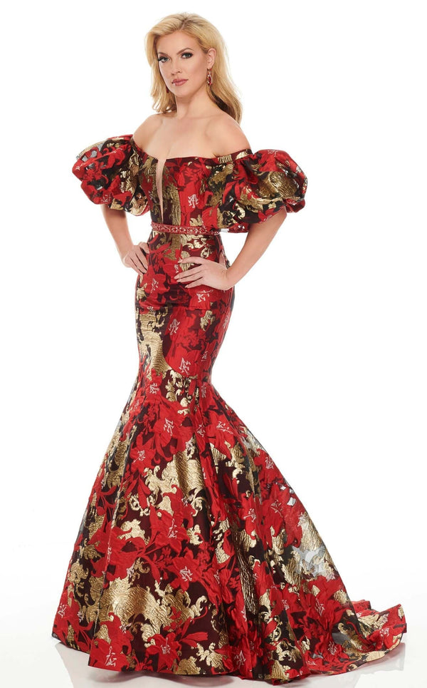 Rachel Allan 8436 Dress Red-Gold