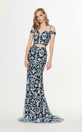 1 of 2 Angela and Alison 91010 Dress Blue-Multi