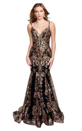 1 of 8 Nina Canacci 9127 Dress Black-Rose-Gold