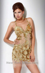 2 of 6 Jovani 14338 Gold-Nude