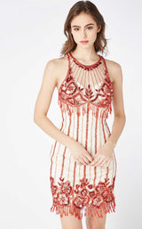 2 of 14 Faust 926 Dress Nude-Red