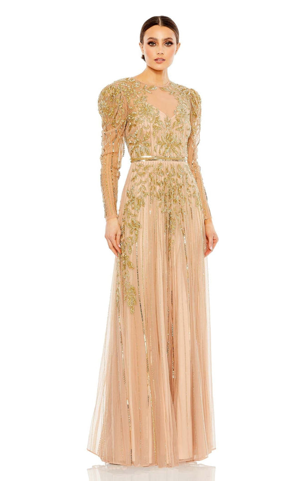 Mac Duggal 93638 Dress Nude-Gold