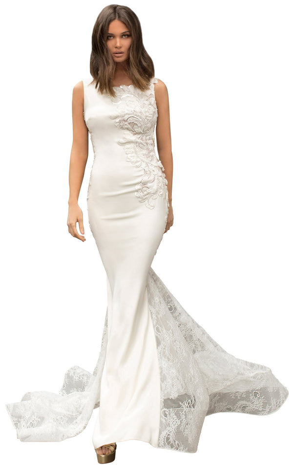 Tarik Ediz 93820 Dress Ivory