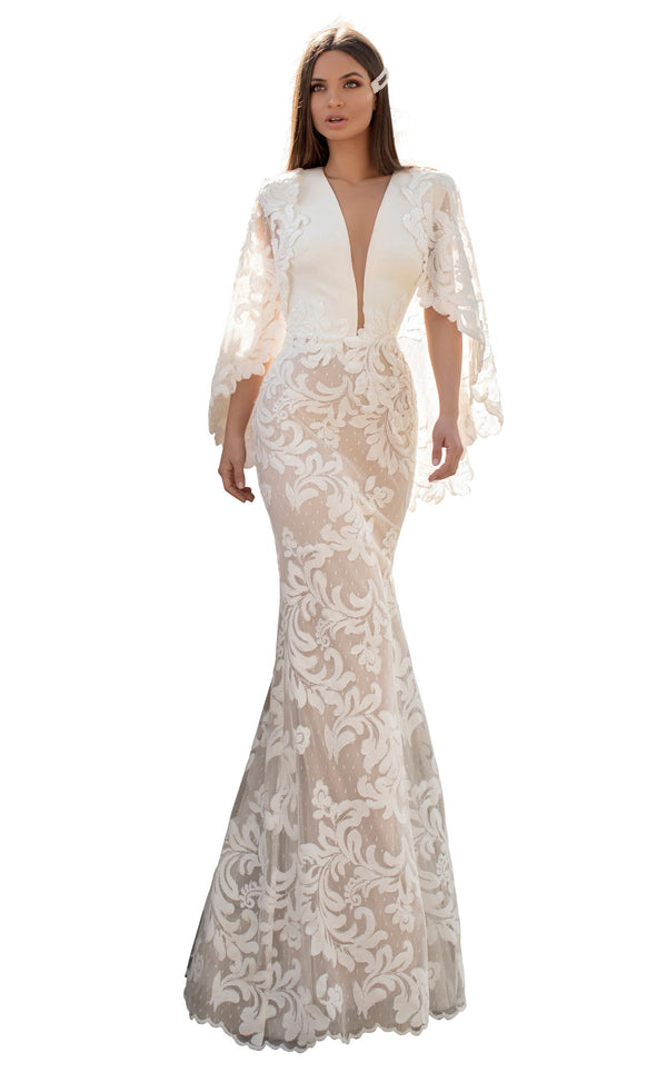 Tarik Ediz 93821 Dress Ivory