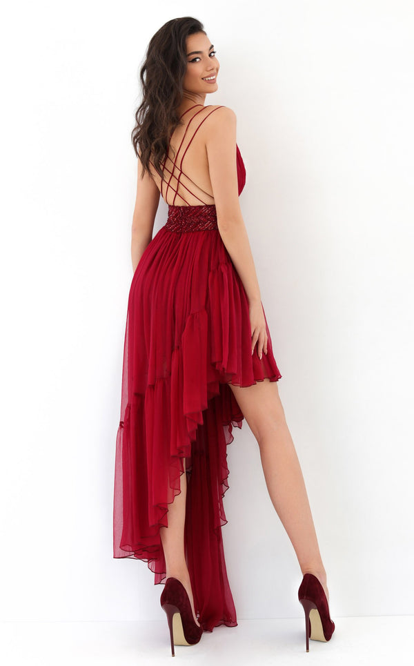 Tarik Ediz 93846 Dress Red