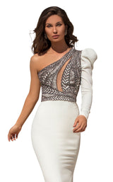 4 of 6 Tarik Ediz 93858 Dress Ivory