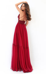 3 of 6 Tarik Ediz 93866 Dress Red