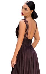 6 of 6 Tarik Ediz 93913 Dress Brown