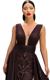4 of 6 Tarik Ediz 93913 Dress Brown