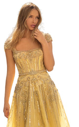 3 of 4 Tarik Ediz 93915 Dress Yellow