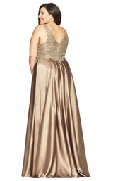 5 of 9 Faviana 9494 Dress Mocha-Gold