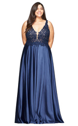 2 of 9 Faviana 9494 Dress Navy