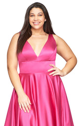 5 of 7 Faviana 9496 Dress Hot-Pink