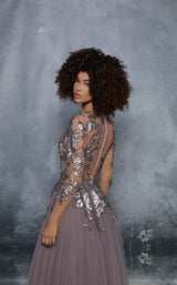 7 of 7 Tarik Ediz 96006 Dress Wood-Rose