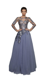 2 of 7 Tarik Ediz 96006 Dress Ice-Blue