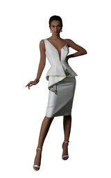 1 of 8 Tarik Ediz 96138 Dress Ivory