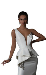 6 of 8 Tarik Ediz 96138 Dress Ivory