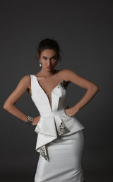 8 of 8 Tarik Ediz 96138 Dress Ivory