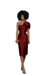 1 of 4 Tarik Ediz 96146 Dress Burgundy