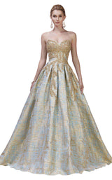 1 of 2 Andrea And Leo A0212 Teal/Gold