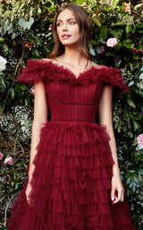 4 of 5 Andrea and Leo A1032 Dress Burgundy