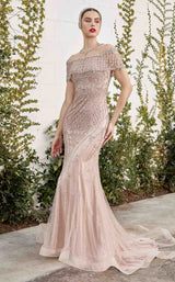 1 of 2 Andrea and Leo A1043 Dress Silver-Nude