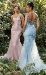 2 of 2 Andrea and Leo A1131 Dress Blue and Blush