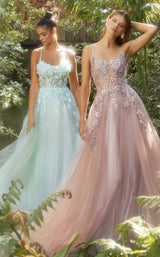 4 of 8 Andrea and Leo A1142 Dress Pastel Green and Dusty Rose