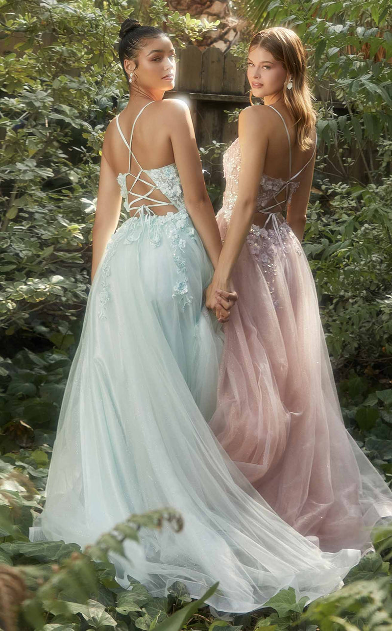 Andrea and Leo A1142 Dress Pastel Green and Dusty Rose