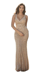 1 of 9 Chic and Holland AN1413 Dress Nude