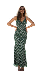 1 of 4 Chic and Holland AN1415 Dress Emerald