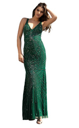 1 of 4 Chic and Holland AN1416 Dress Emerald