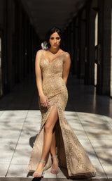 2 of 4 Chic and Holland AN1429 Dress Nude