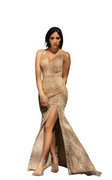 1 of 4 Chic and Holland AN1429 Dress Nude