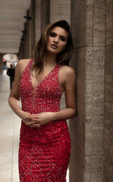 4 of 4 Chic and Holland AN1433 Dress Raspberry