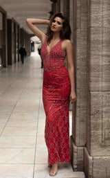 2 of 4 Chic and Holland AN1433 Dress Raspberry