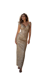 1 of 4 Chic and Holland AN1442 Dress Nude