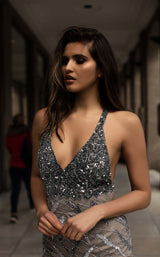 4 of 4 Chic and Holland AN1443 Dress Mink-Grey