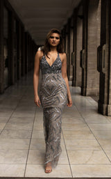 2 of 4 Chic and Holland AN1443 Dress Mink-Grey