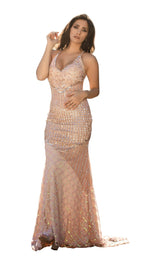 1 of 4 Chic and Holland AN1451 Dress Champagne