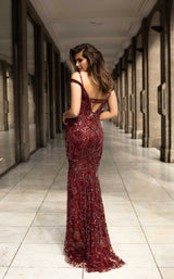 3 of 4 Chic and Holland AN1455 Dress Cranberry